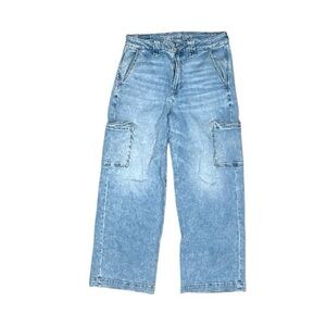 American Eagle Outfitters Light Blue Super High-rise Baggy Wide Leg Jeans